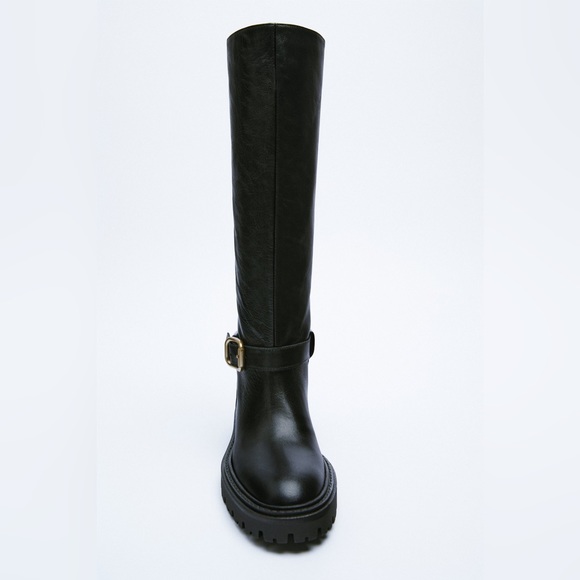 Zara Leather Knee High Boots - Size 7.5 - Picture 5 of 11